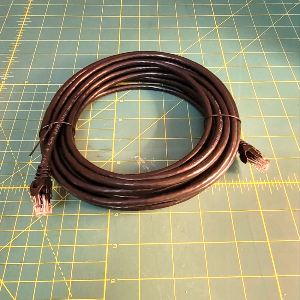 25 Feet Cat6 Cable Black LAN Cat 6 Ethernet Patch Cord RJ45 Internet Modem Cable